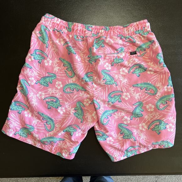 Valor Collective Swim Trunks Shorts Mens Medium Pink Alligator Drawstring Beach - Picture 4 of 8